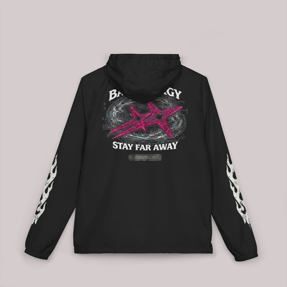 Bad Energy Stay Far Away Waterproof Wind Breaker (Unisex)