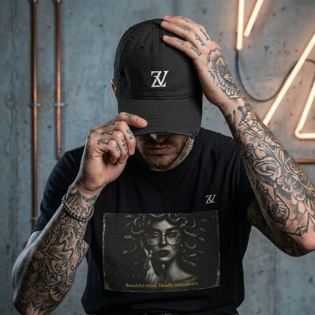 Distressed Monogram ZV Embroidered Hat | Distressed Dad Hat