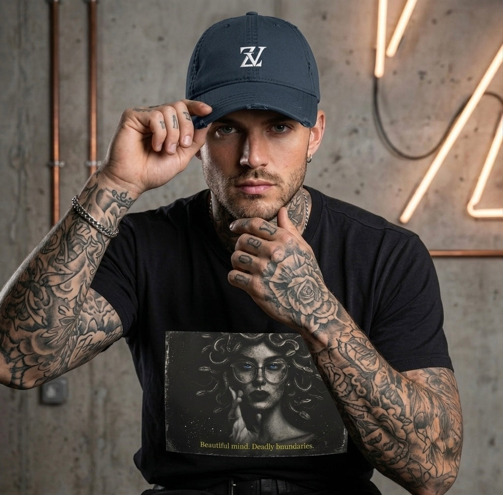 Distressed Monogram ZV Embroidered Hat | Distressed Dad Hat