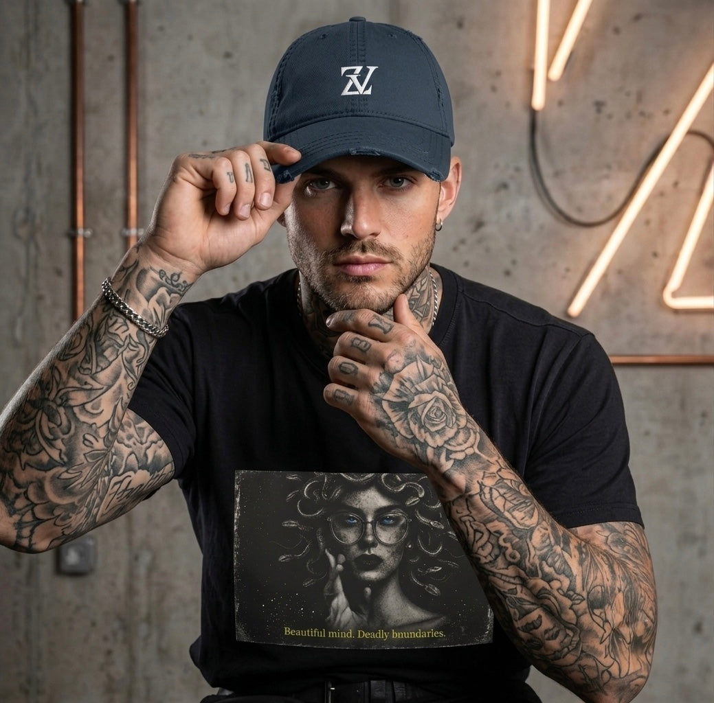 Distressed Monogram ZV Embroidered Hat | Distressed Dad Hat