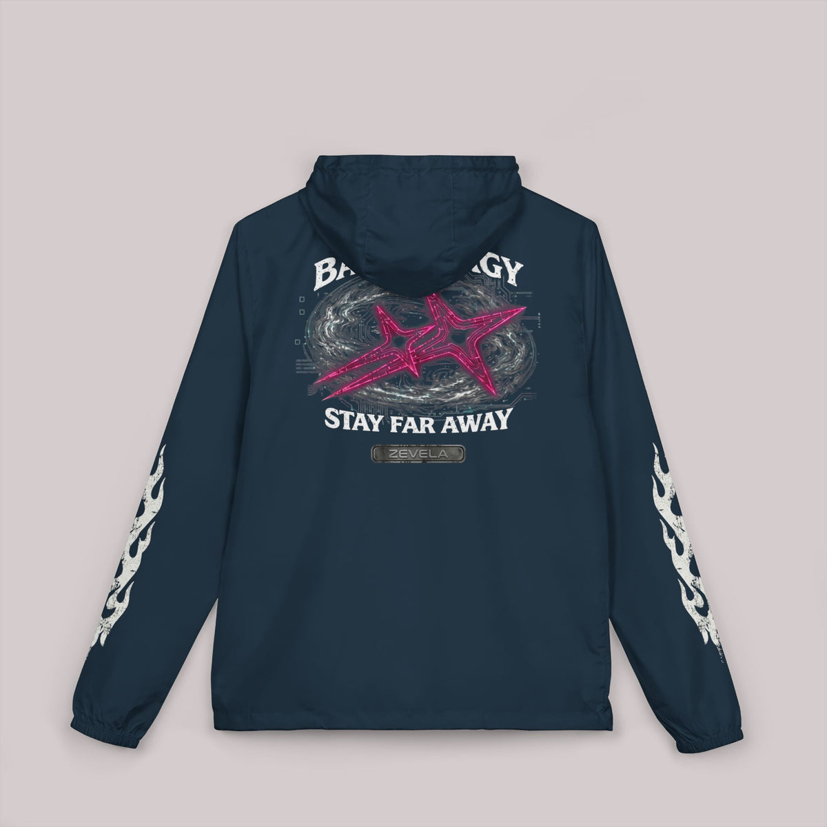 Bad Energy Stay Far Away Waterproof Wind Breaker (Unisex)