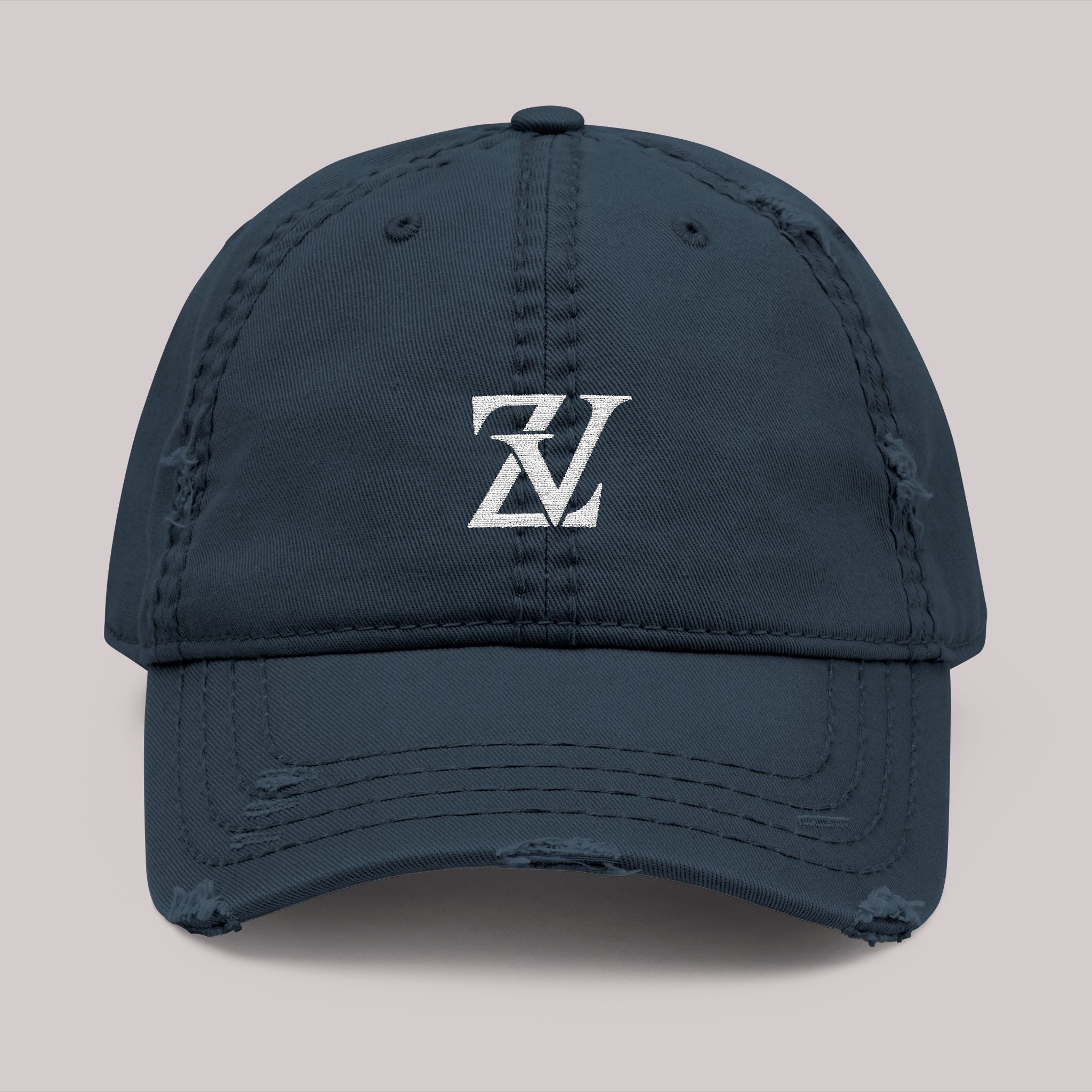 Distressed Monogram ZV Embroidered Hat | Distressed Dad Hat
